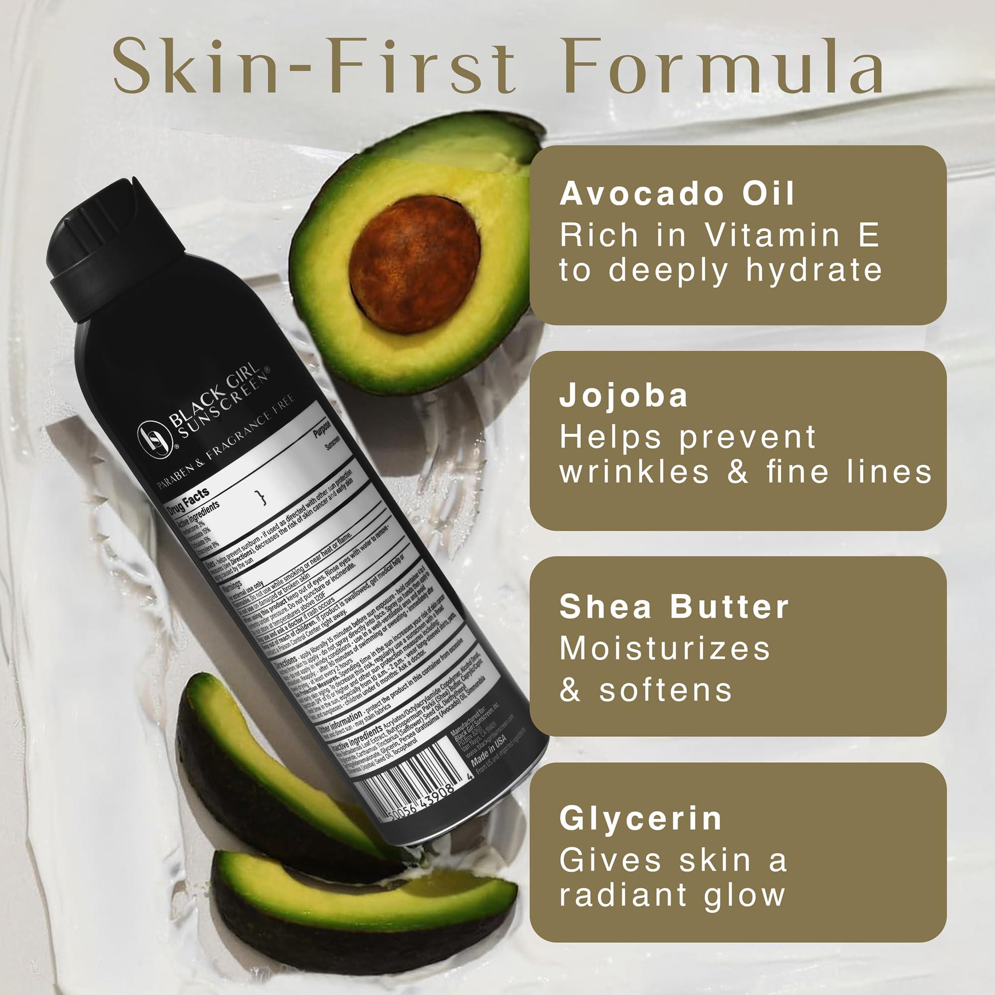 BLACK GIRL SUNSCREEN Black Girl Sunscreen - Make it Glow Face & Body Moisturizing Sunscreen Spray SPF 30, No White-Residue for Melanin Rich Skin (SPF-30-5oz-Spray)