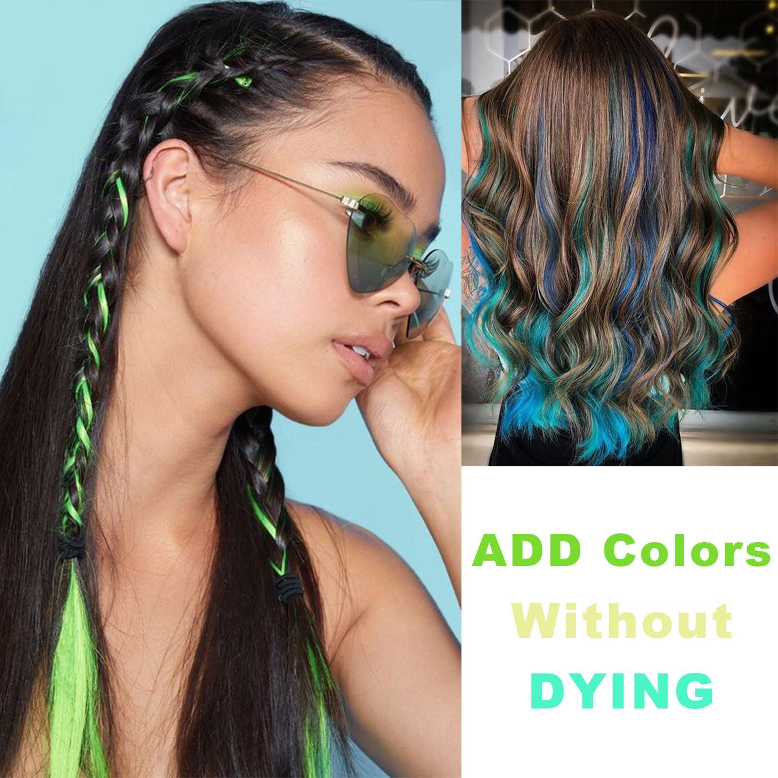 NOTICEME Clip In Hot Pink Hair Extensions for Women Girls Kids, Colored Hair Extensions, 10pcs, 22in, Synthetic Fibre