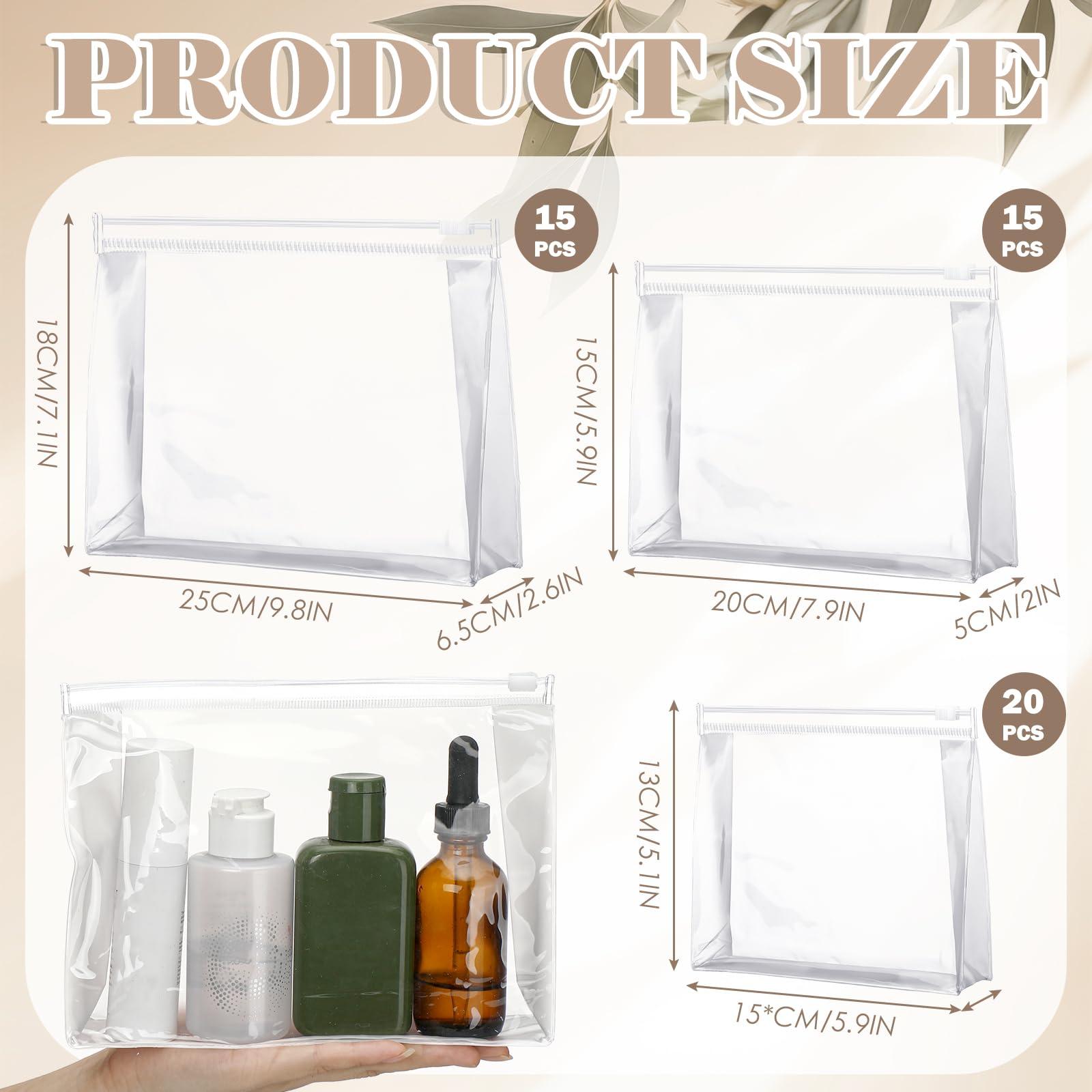 Xuniea Xuniea 50 Pieces Mini Clear Makeup Bag Small Clear Zipper Pouch Travel Bag for Toiletries Plastic Cosmetic Organizer Waterproof for Women Men Vacation(9.8\'\',7.9\'\',5.9\'\',Transparent)