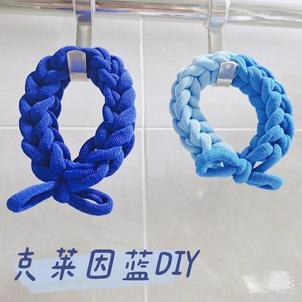 Generic Cotton Fabric Hair Bands, 50pcs DIY Elastic Ponytail Holders For Girls Seamless No Damage Hair Ties for Thin Hairs (Cream tea)