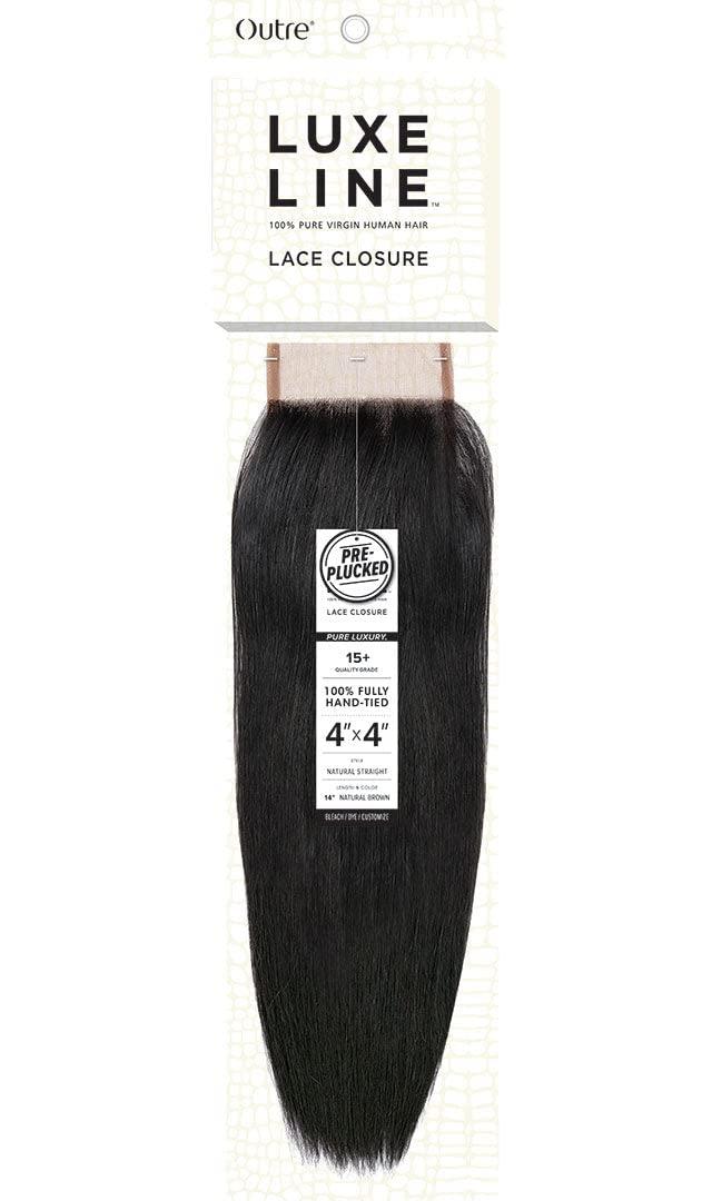 Outre Outre Luxeline Lace Closure Straight Style Unprocessed Human Hair Pieces - 4X4 NATURAL STRAIGHT LACE CLOSURE 10 Inch (NBRN)