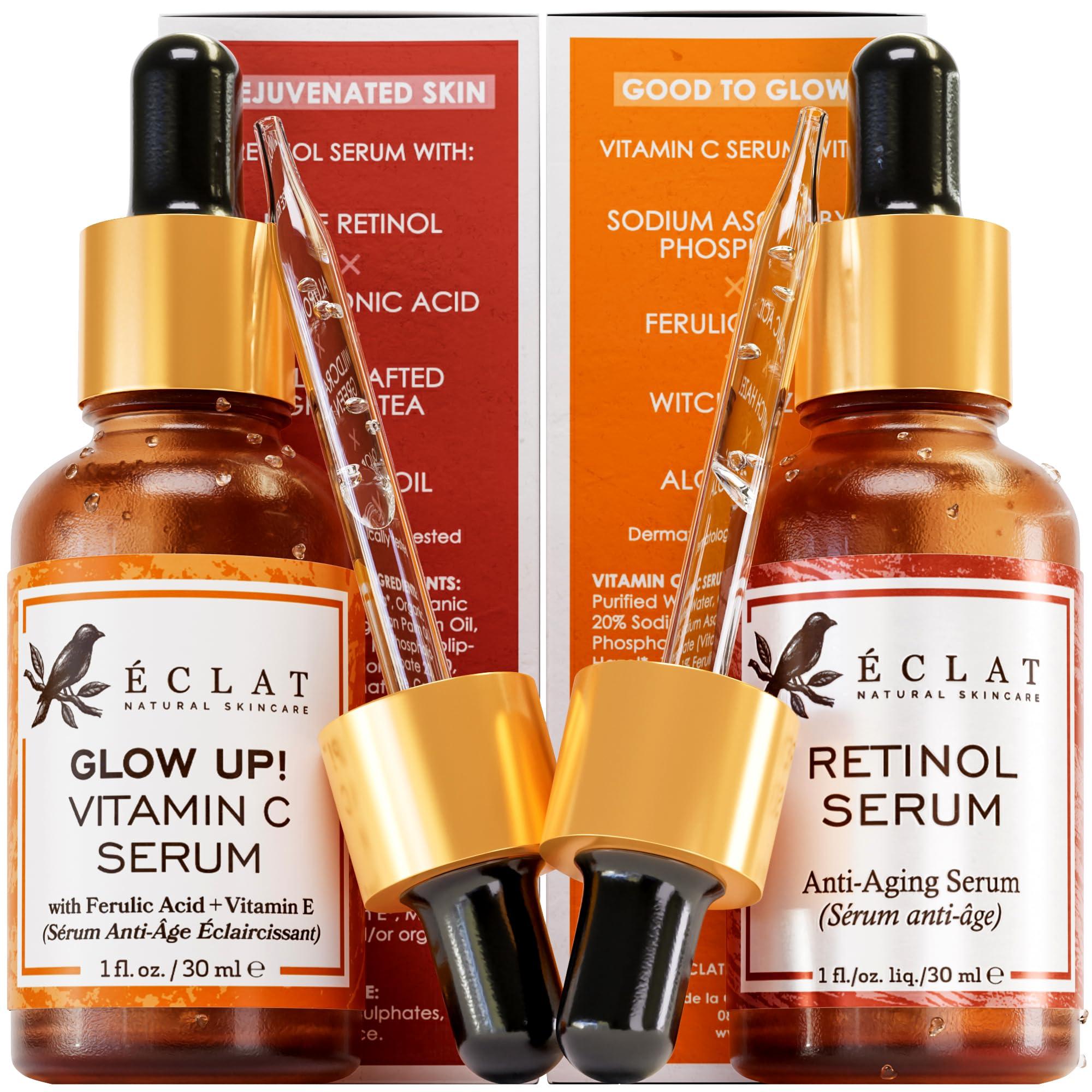 Eclat Skincare Eclat Skincare Face Serum Set - Vitamin C Serum for Radiance, Retinol Serum for Wrinkles
