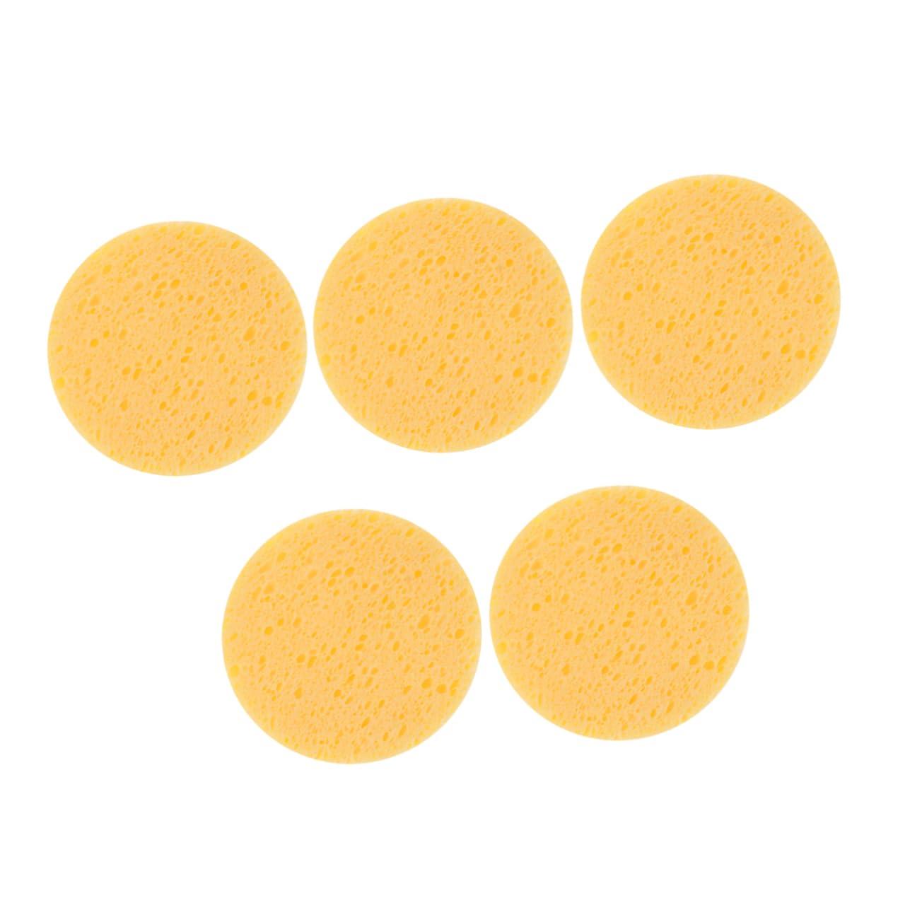 Ipetboom Ipetboom 10 Pcs Round Sponge Pads Makeup Remover Pads Round Face Sponge Kit Facial Powder for Women Circle Facial Sponge Makeup Remover Sponge Makeup Sponge Cleansing Facial Sponge Yellow