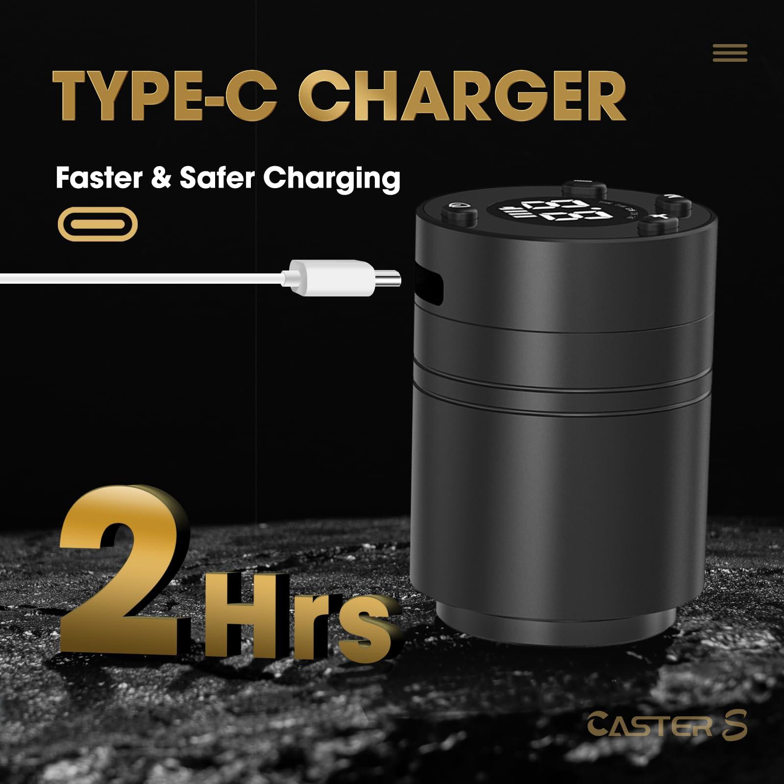 EZTAT2 EZ Wireless Tattoo Machine - Tattoo Pen Machine with 1500mAh Battery Power Supply Rotary Tattoo Gun for Tattoo Beginners and Artists (Caster S Red)