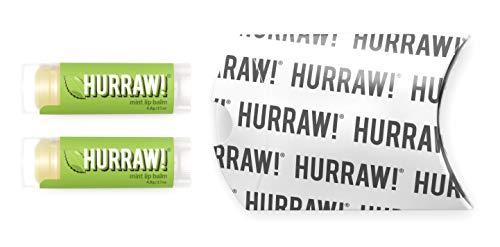 HURRAW! Hurraw! Mint Lip Balm, 2 Pack: Organic, Certified Vegan, Cruelty and Gluten Free. Non-GMO, 100% Natural Ingredients. Bee, Shea, Soy and Palm Free. Made in USA