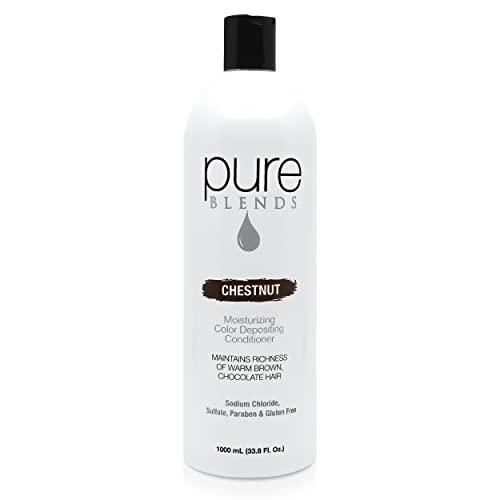 Pure Blends Pure Blends Chestnut Color Depositing Shampoo & Conditioner 33.8 Oz. Brightens and Tones Color Faded Hair Prevent Color Fade & Extend Color Service on Color Treated Hair Semi Permanent Hair Dye