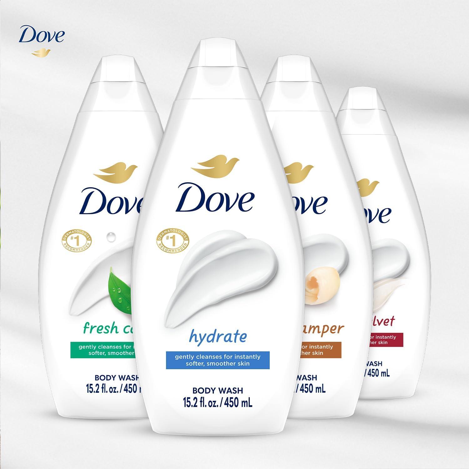 Dove Dove Body Wash Variety 6-Pack Hydrate, Gentle Pamper, Fresh Care, and Silky Velvet, 15.22 Oz Ea