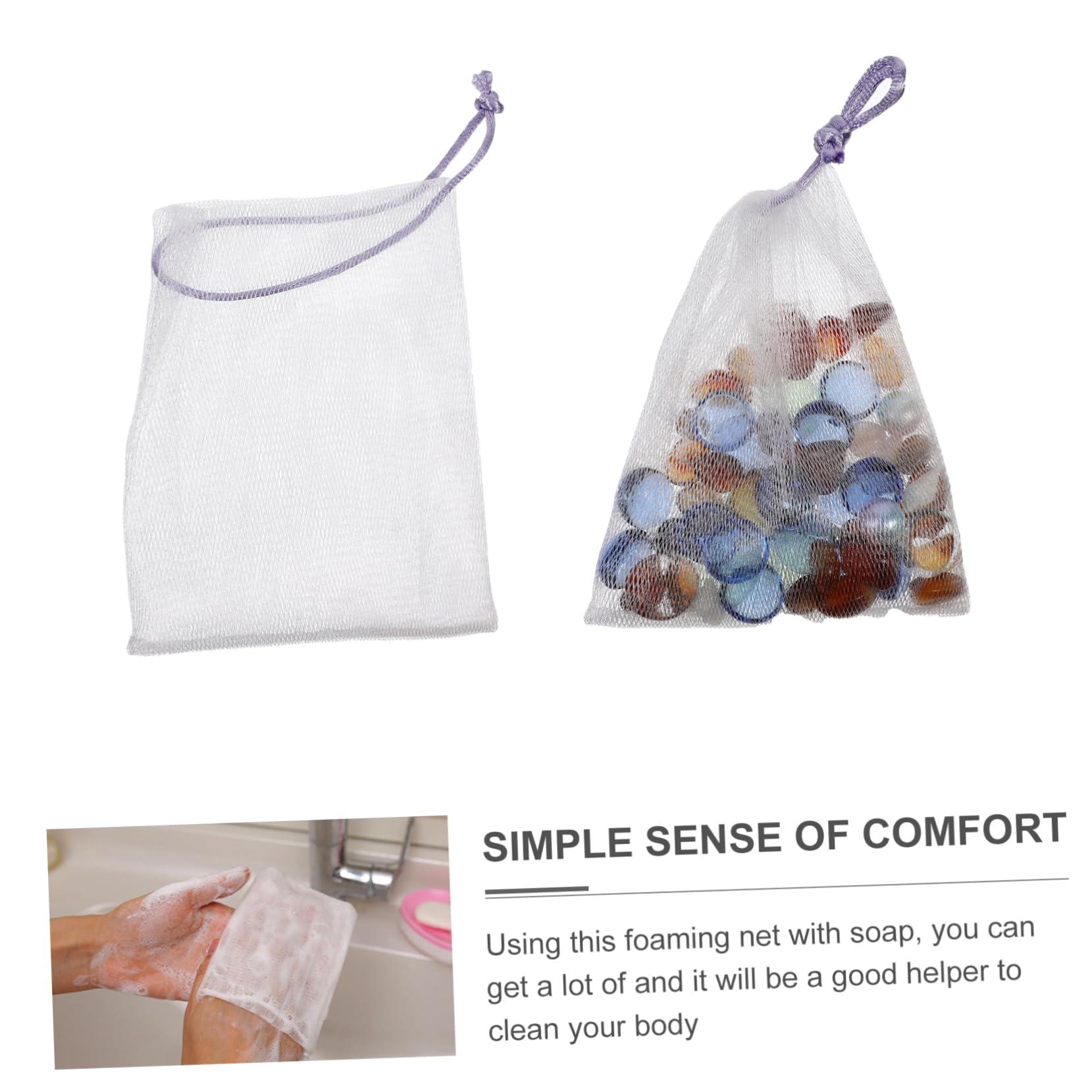 VINTORKY VINTORKY Handmade Soap Bubbler Facial Foaming Net 40pcs Soap Helper for Comfortable Body Touch Random Color