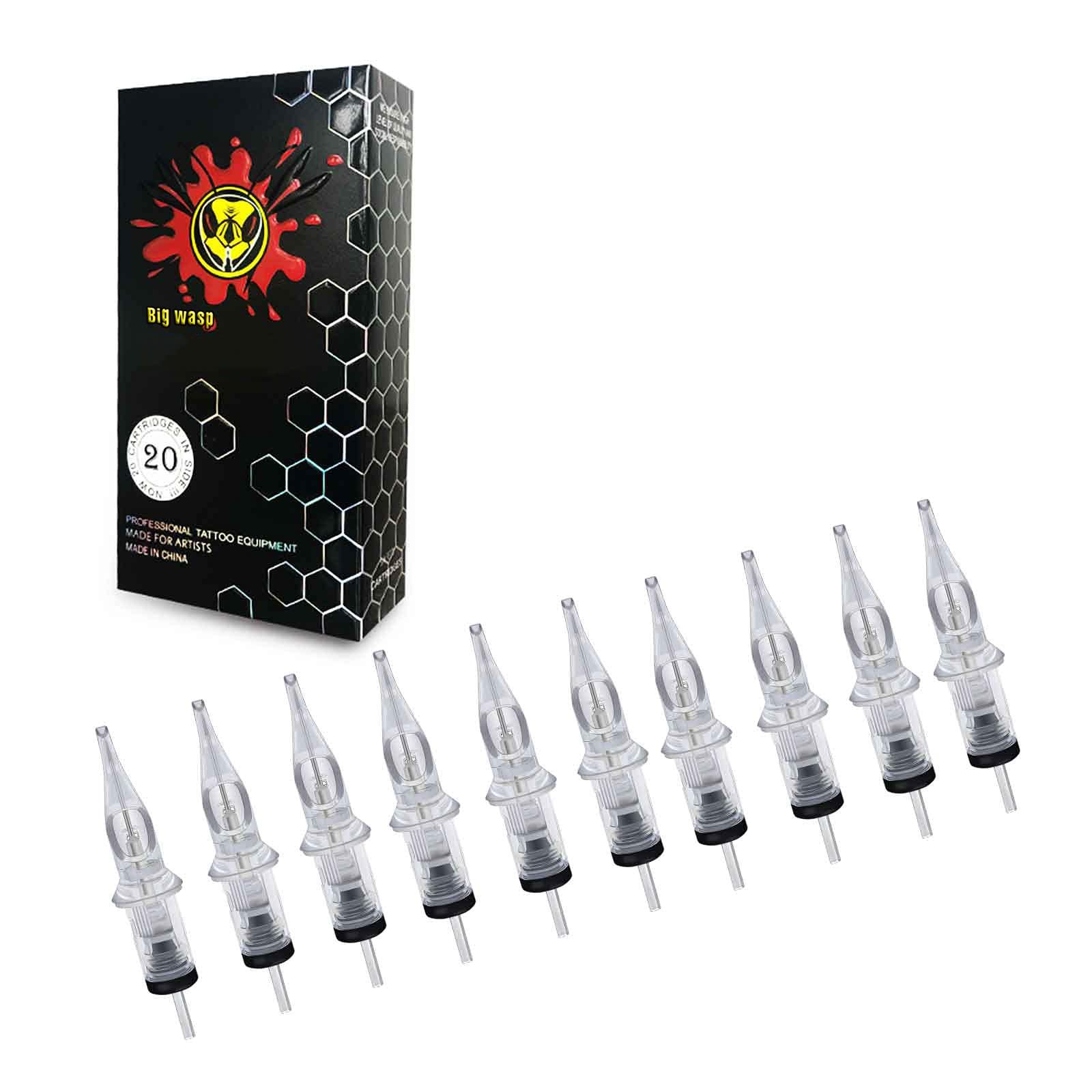 BIGWASP BRONC Max Tattoo Machine Rotary Pen (Black) & BIGWASP (4th Gen) 50pcs Assorted #10 RL