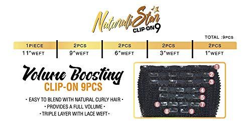 Zury Zury Human Hair Weave Clip On 9Pcs 3C Curly (16", NATURAL)