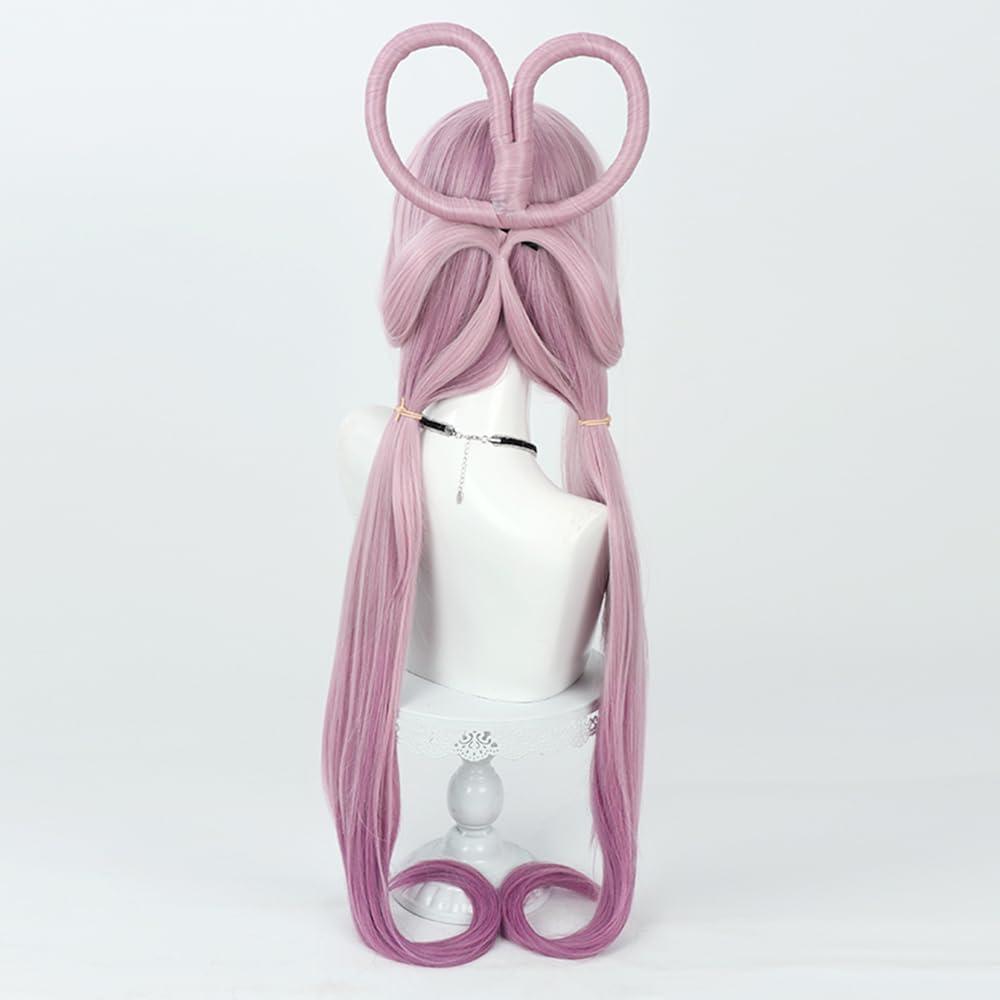 TEDPRBGE TEDPRBGE Game Cosplay Wig Pink Hair Wig Long Straight Wig with Bangs Halloween Costume Accessories for Women 39 inches
