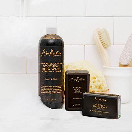 SheaMoisture SheaMoisture Bath Face Skin care Kit Body Cleanser for Dull Skin African Black Soap Made with Fair Trade Shea Butter, Aloe Vera, 3 Count