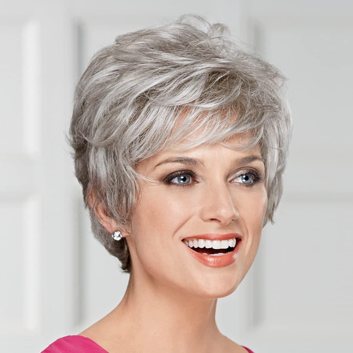 Paula Young Paula Young Sensational Wig Classic Short Wig with Enviable Volume and Textured Layers/Multi-Tonal Shades of Blonde, Silver, Brown and Red