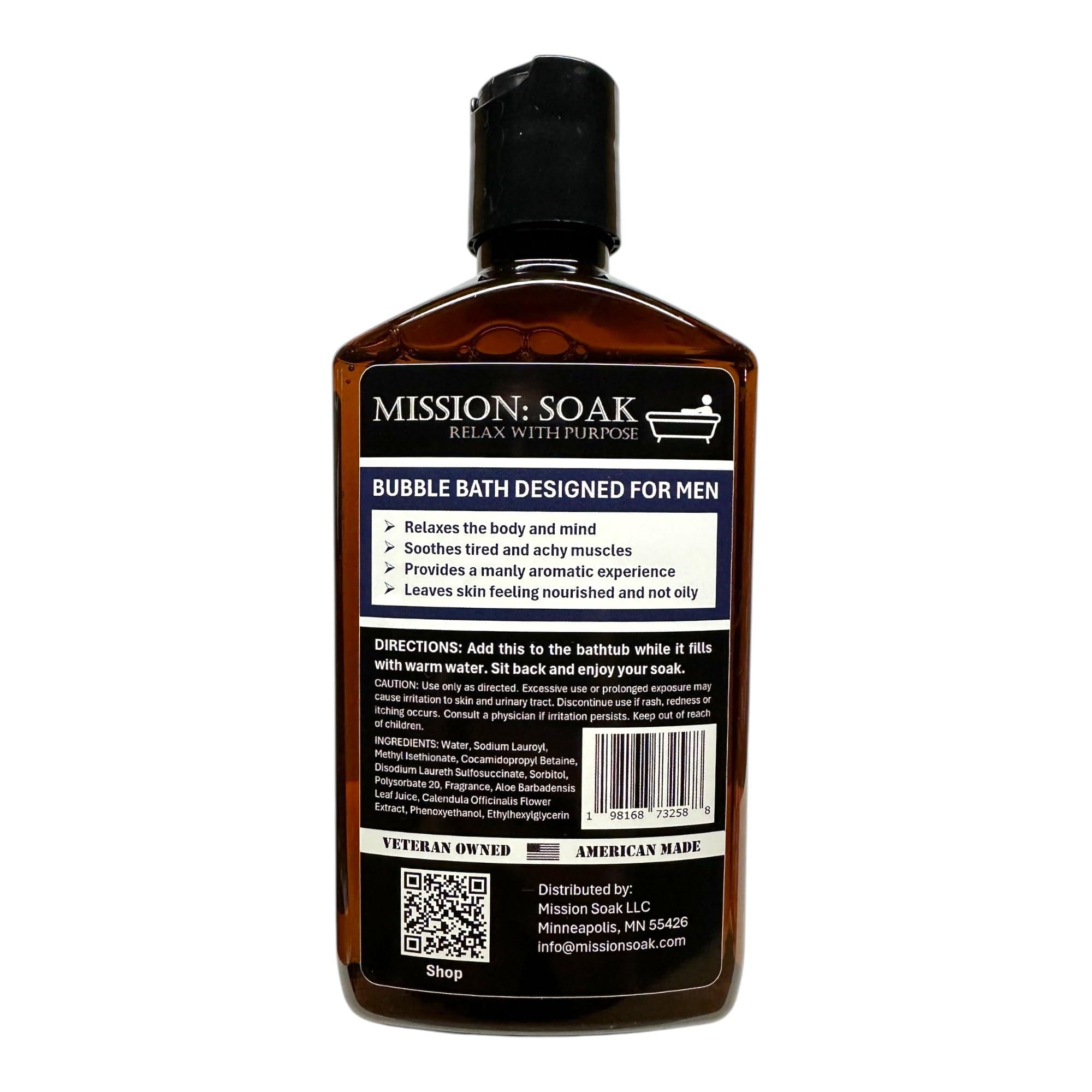 Mission: Soak Mission: Soak Men's Luxury Bubble Bath, Body Soak - Multiple Scents Available - 9 fl oz (Calm (Cedar + Sage))