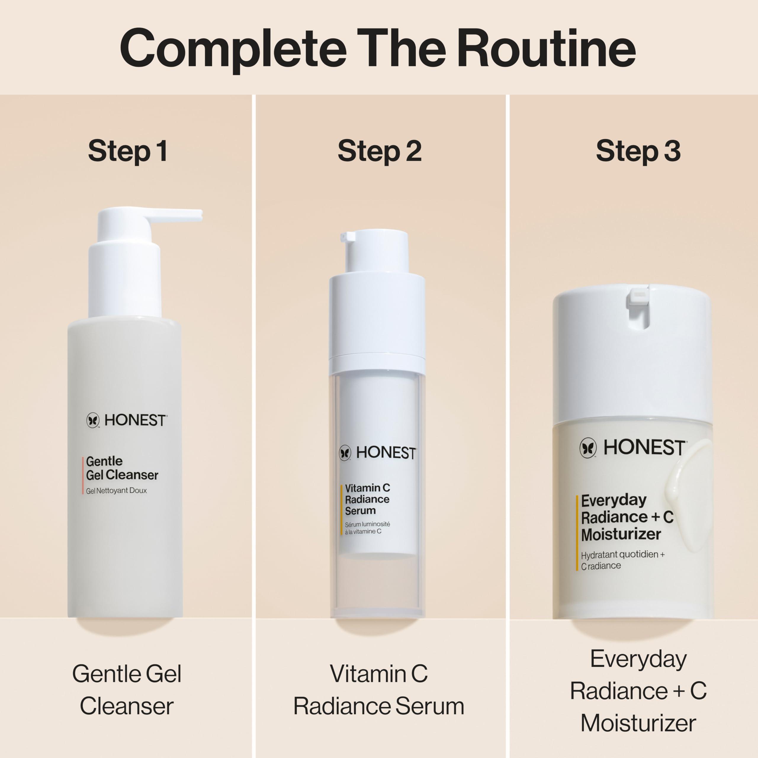 Honest Beauty Honest Beauty Get Glowing Bundle | Vitamin C Brightening Serum + Everyday Moisturizer | Improves Skin Tone | Gentle for Sensitive Skin, Fragrance Free, Vegan | 1 fl oz, 1.7 fl oz