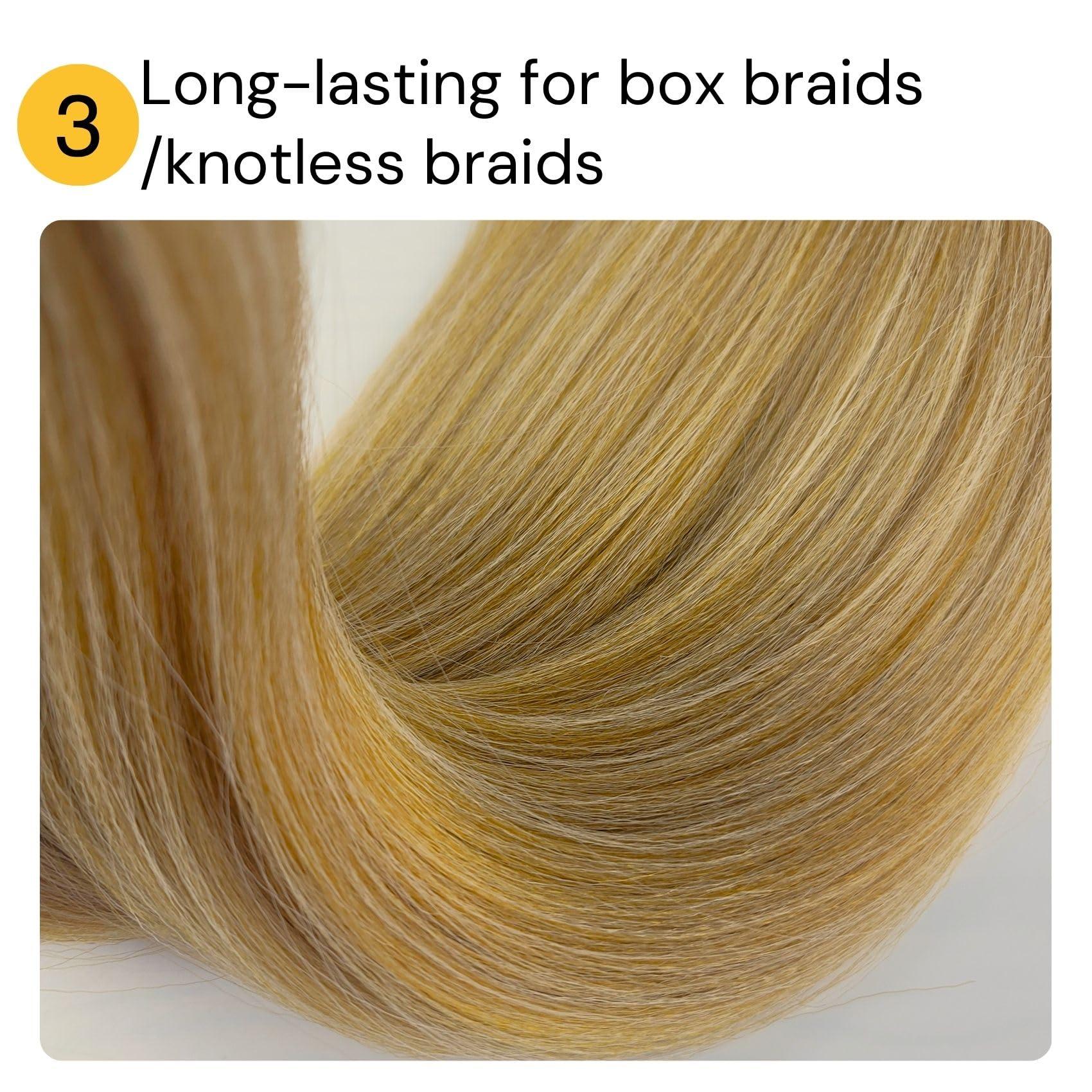 Wuqibawu Honey Blonde Braiding Hair Pre stretched Box Braiding Hair Extensions Knotless Braids 3 Packs