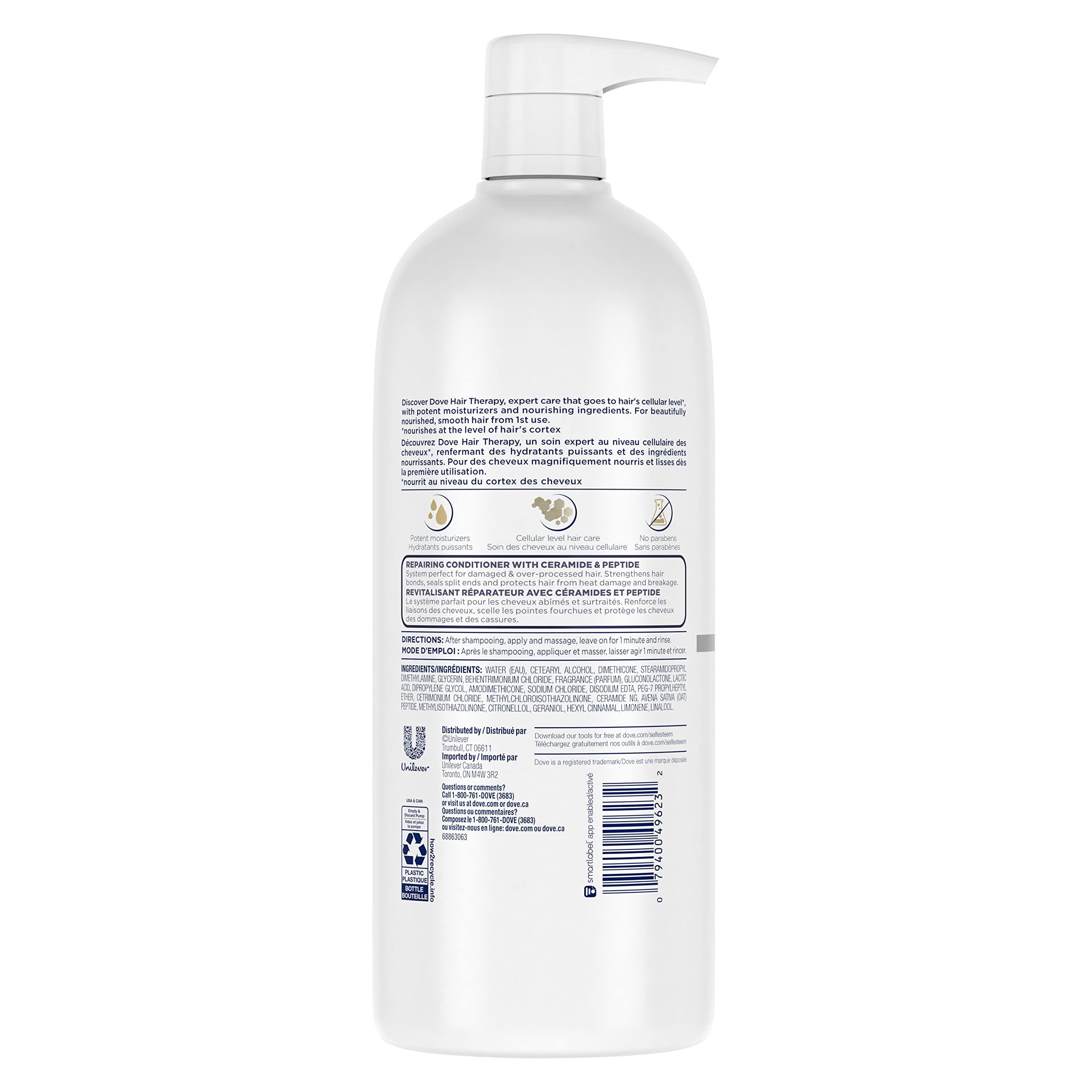 Dove Dove Hair Therapy Serum + Conditioner Rescue & Protect Hair Care For Split Ends and Damaged Hair Visibly Repairs Hair in 1 Minute 33.8 fl oz