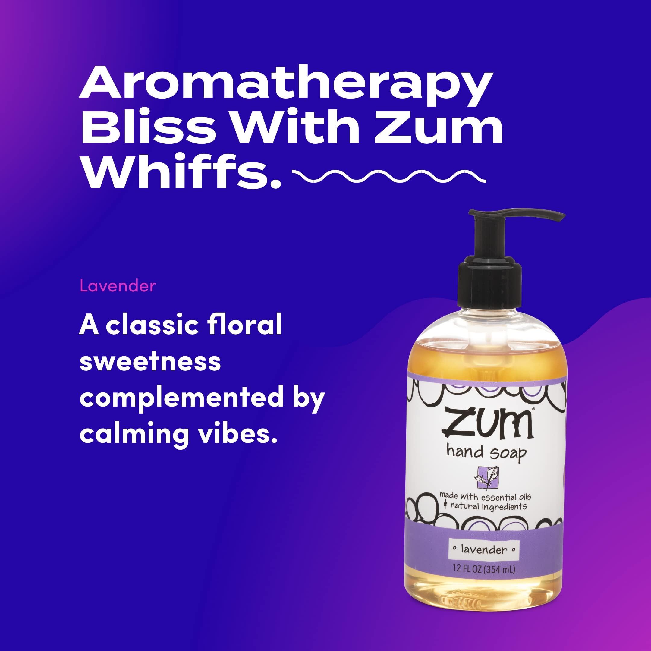 Zum Zum Indigo Wild Hand Soap - Natural Liquid Hand Soap - for Bathroom & Kitchen - Lavender Scent - 12 oz (4 Pack)