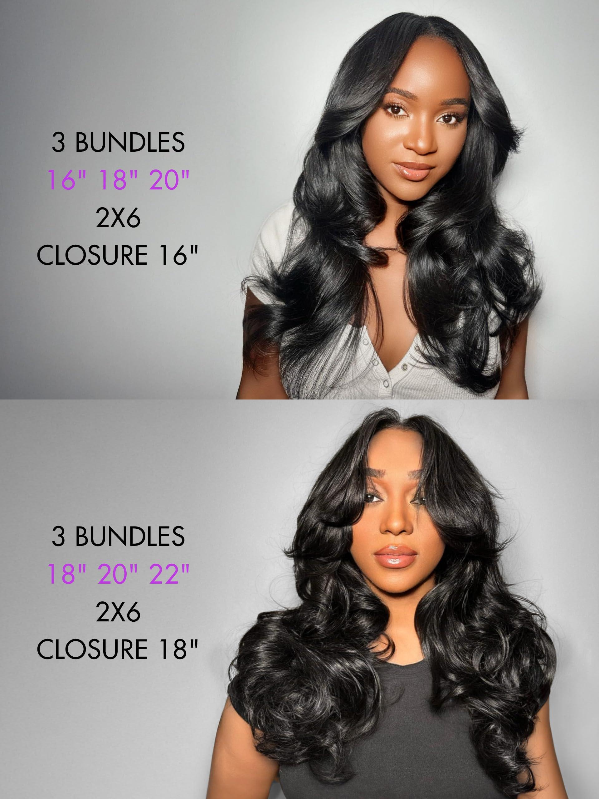 LUVME LUVME Human Hair Bundles 14 16 18 Inch Body Wave Bundles Human Hair 12A 100% Unprocessed Brazilian Virgin Hair Weave 3 Bundles Deals Human Hair Natural Black