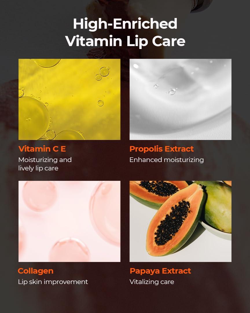 GRAFEN GRAFEN Triple Color Lip Balm Red Brown | Tinted Lip Balm for Men | Korean Lip Butter Triple Layers of Lip Care & Lip Coloring | Metal Container & Magnetic Cover