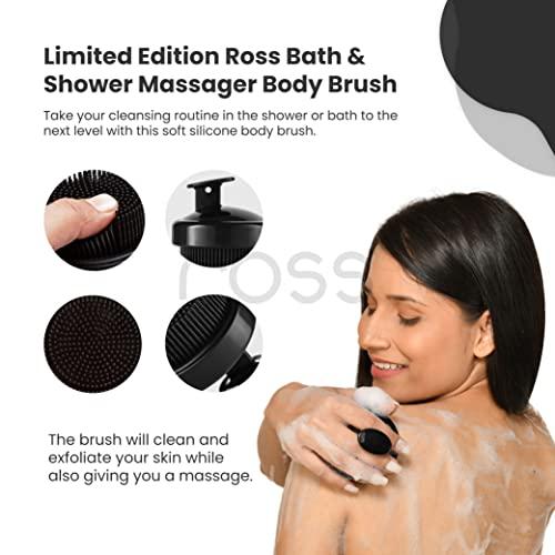Ross Ross Bath & Shower Massager Body Brush with Soft Silicone Bristles (Black)