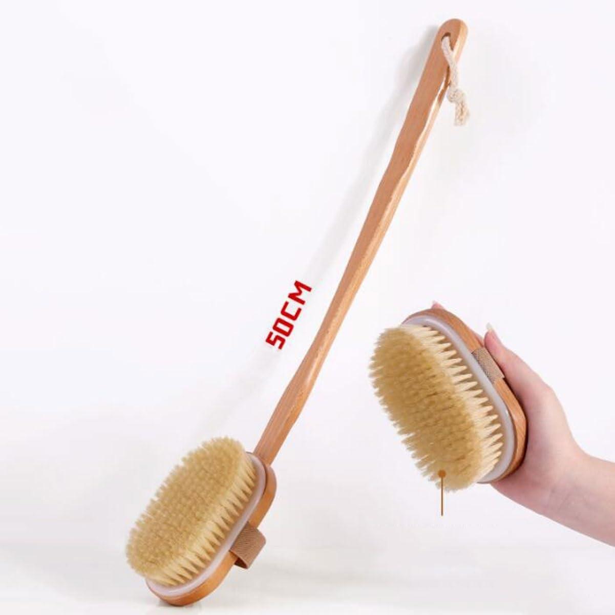 CambOs CambOs 19.7 Inch Wood Long Handle Bathing Brushes Women Pig Bristles Bath Body Brushes Back Scrubber for Shower for Men