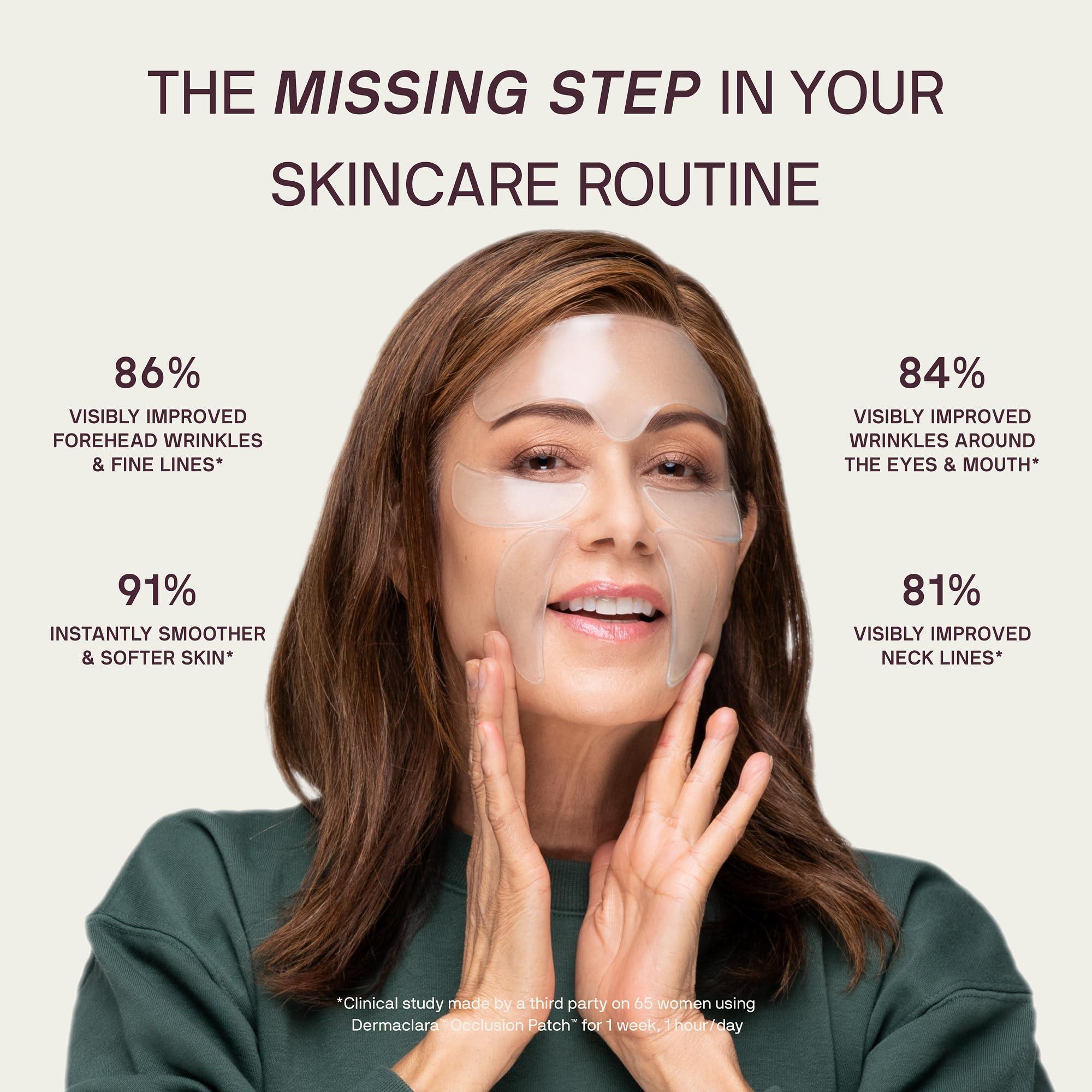 Dermaclara Dermaclara Face Patches Kit - Anti Wrinkle Patches for Forehead, Smile Lines, Silicone Anti-Wrinkle Frown Line Treatment, Up to 30 Uses - 1 Forehead, 2 Mouth, 2 Eye, 1 Neck & 1 Patch Prep Cleanser