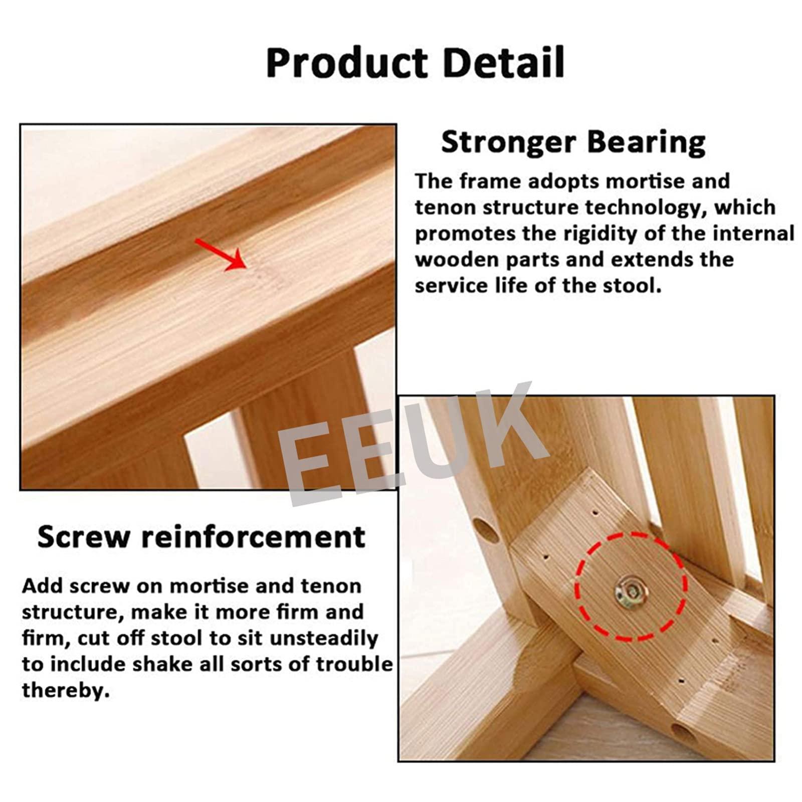 MQSS MQSS Shower Bench Wood Waterproof, Bamboo Teak Shower Stool for Shaving Legs with 2-Tier Storage Shelf Shower Spa Chair Seat for Indoor Outdoor