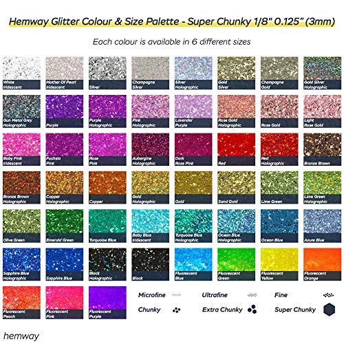 Hemway Hemway Premium Ultra Sparkle Glitter Multi Purpose Metallic Flake for Arts Crafts Nails Cosmetics Resin Festival Face Hair - Gold - Super Chunky (1/8" 0.125" 3mm) 100g / 3.5oz
