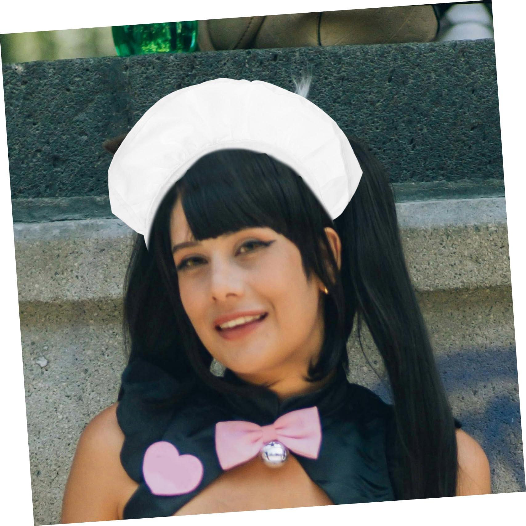 PLAFOPE PLAFOPE Head Ornaments for Women Maid Headband Hair Band Lace White Headpiece for Birthday Party Cosplay Party Headband