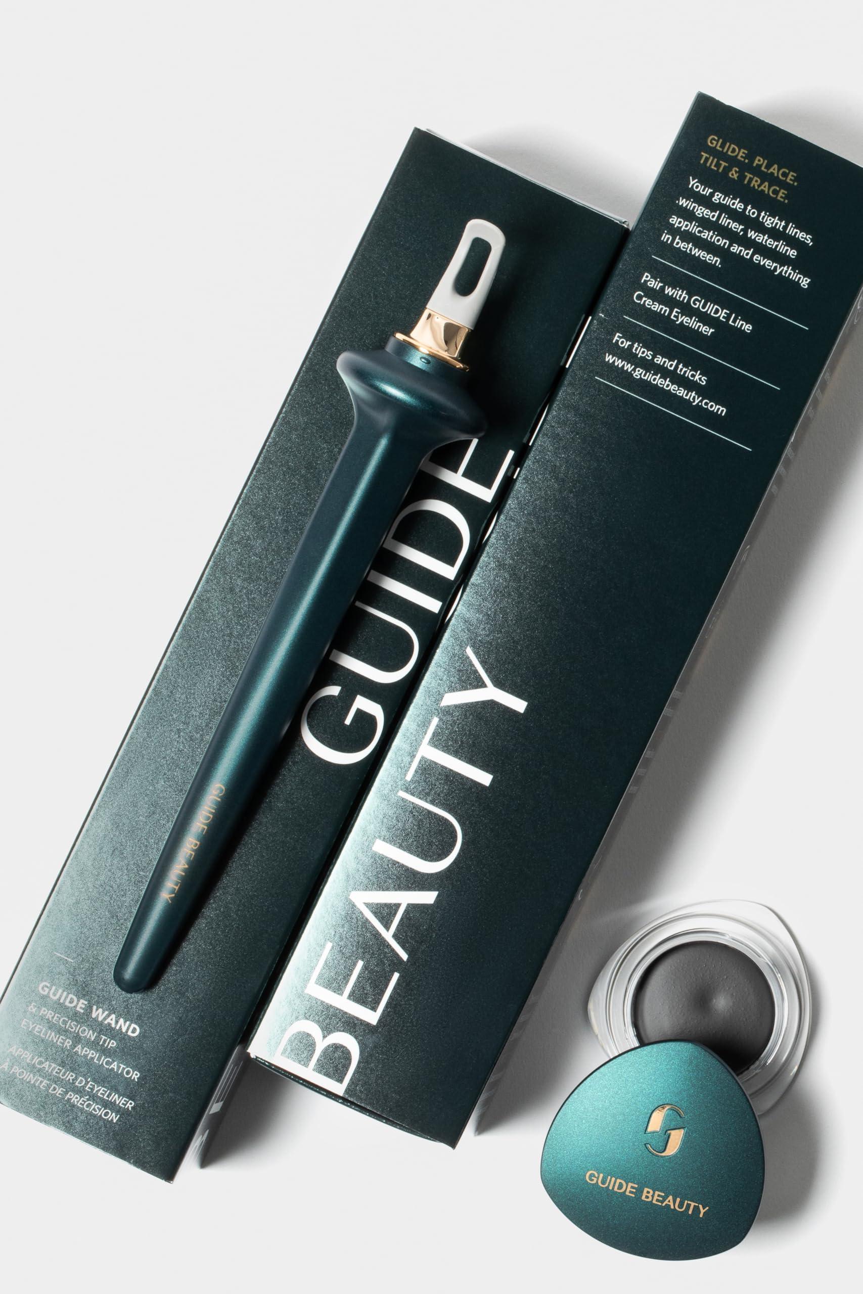 Guide Beauty GUIDE Beauty Eyeliner Duo, GUIDE Wand & Line Luxe/Long-Wear Eyeliner Cream (Black), Multi-Purpose Make-Up Application Tool, Universal Design for Easy Eye & Lip Liner