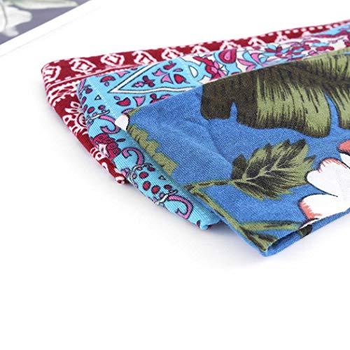 Bohend Bohend Boho Headband Wide Flower Boho Bandeau Headwear Travel Stretchy Cotton Elastic Yoga Athletic Hair Accessories for Women and Girls (A)