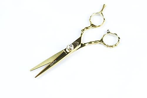 DreamCut Hair Cutting Scissors, 5.5" Professional Razor Edge Titanium Coated (Gold) Hairdressing Shears Hair Barber Scissor Personal/Professional Use 440C Japanese Surgical Stainless by DreamCut