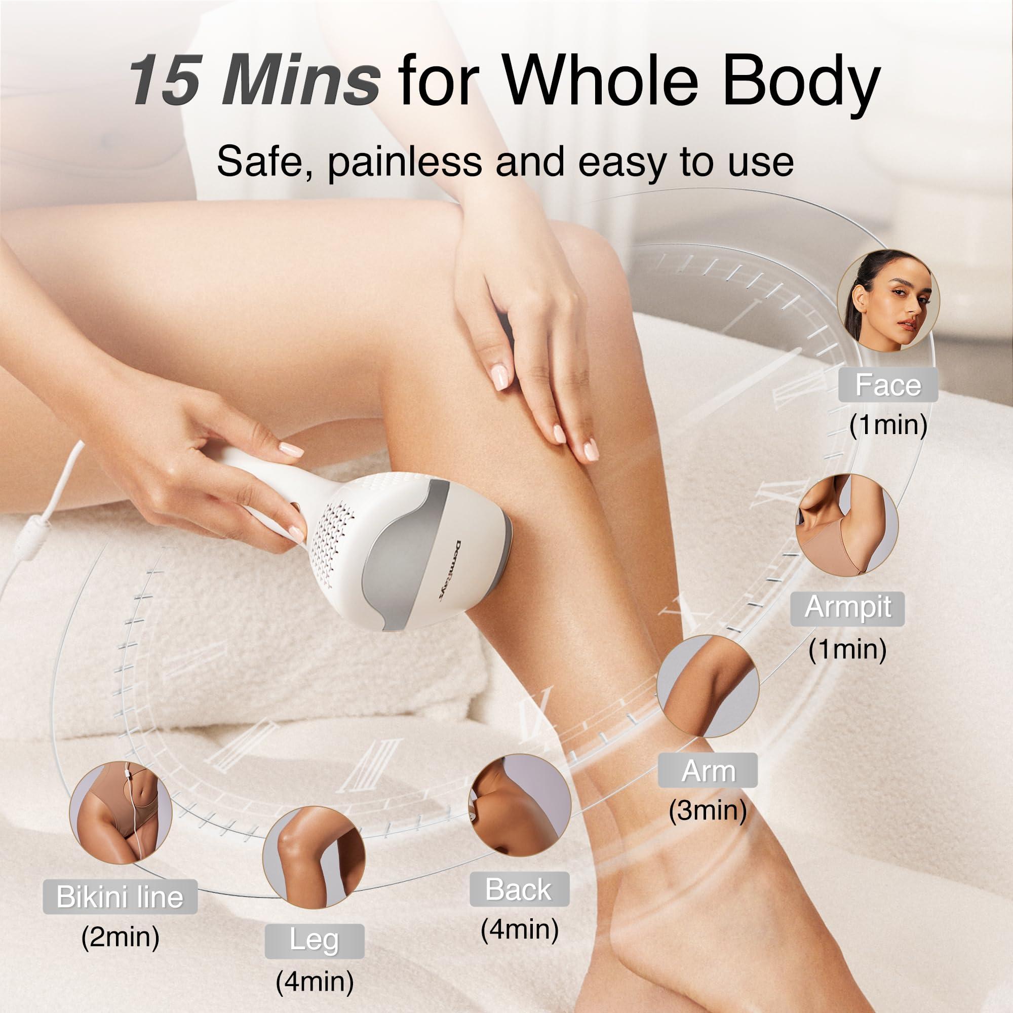 DermRays DermRays Diode Laser Hair Removal for Men and Women, V8S for Skin Tone 1-5, Permanent Reduction in Hair Regrowth, The World\'s First FDA-cleared Home-use Wide-Angle 810nm Laser Hair Removal Device