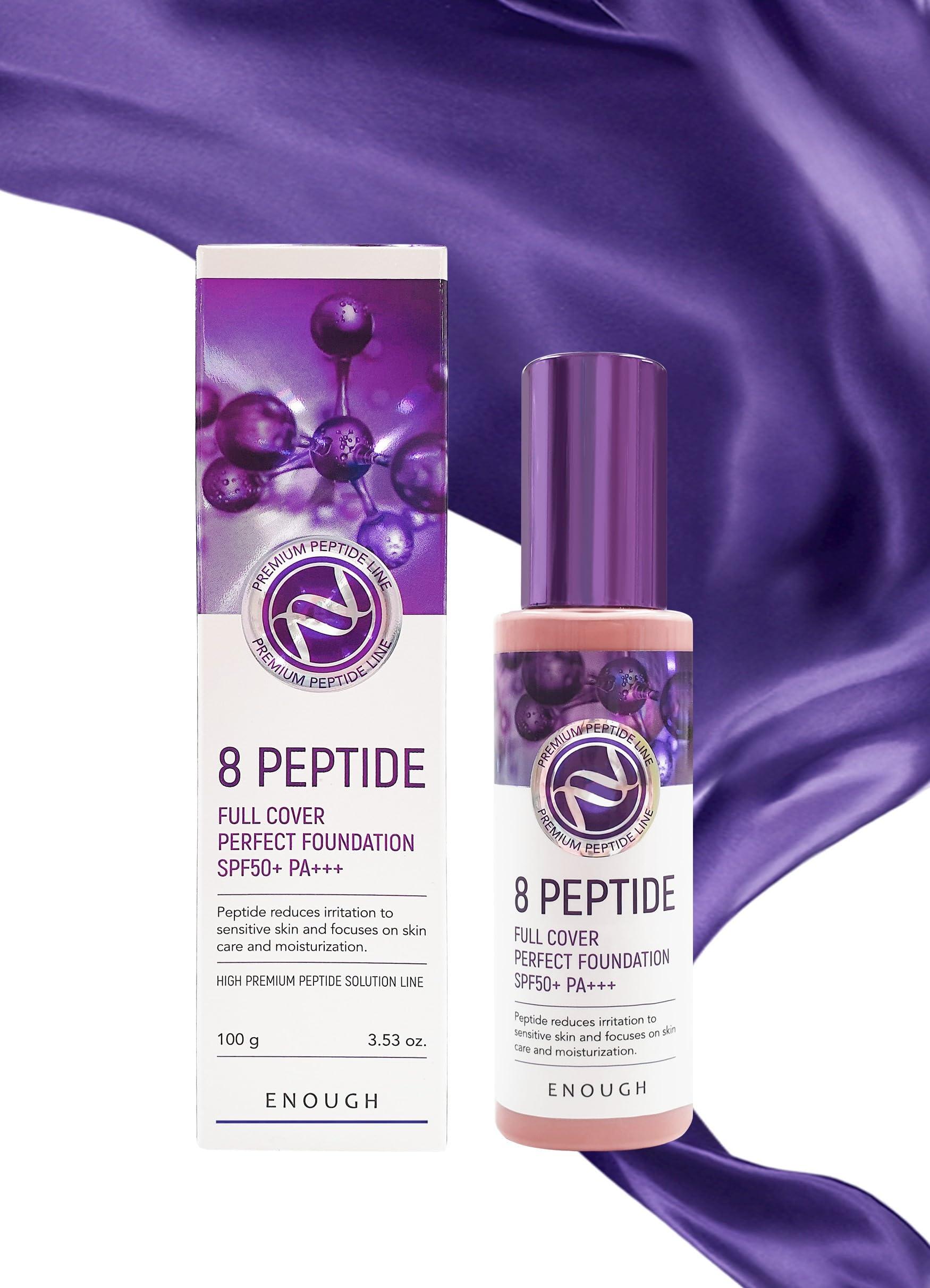 Enough Enough 8 Peptide, Full Cover Perfect Foundation, SPF 50+ PA+++, 23, 3.53 oz (100 g)