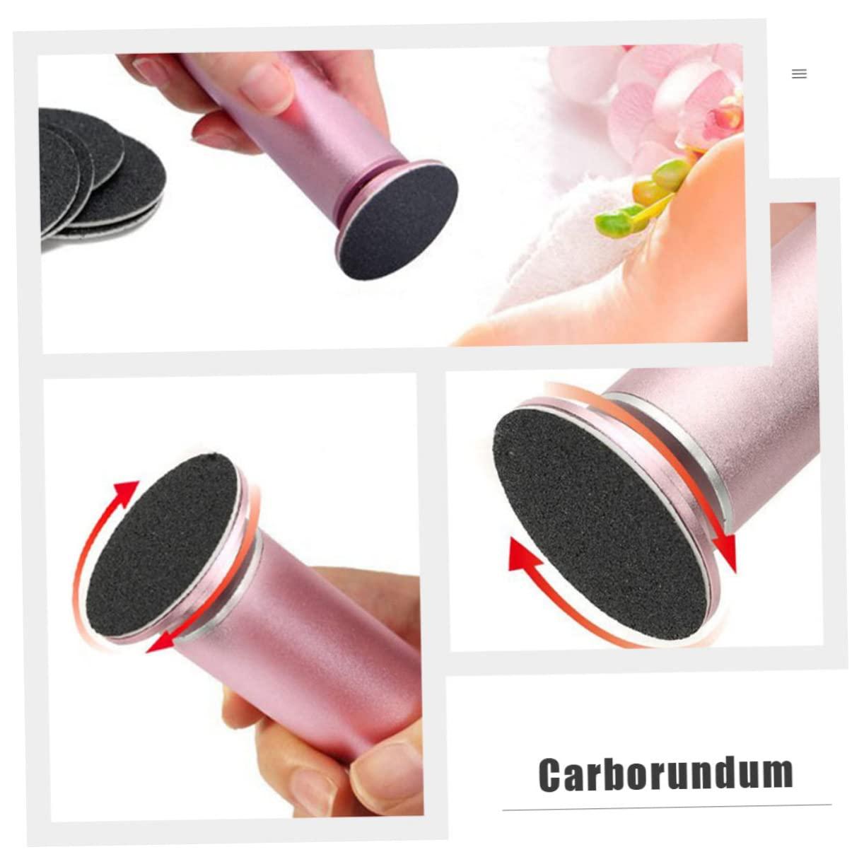 Healeved Healeved 120pcs Foot Grinding Disc Shoe Electric Foot File Refills Feet File Disc Nails Electric Feet Remover Foot Files for Feet Remover Gel Rattan Circle Mirror Nail Tools Black Corundum