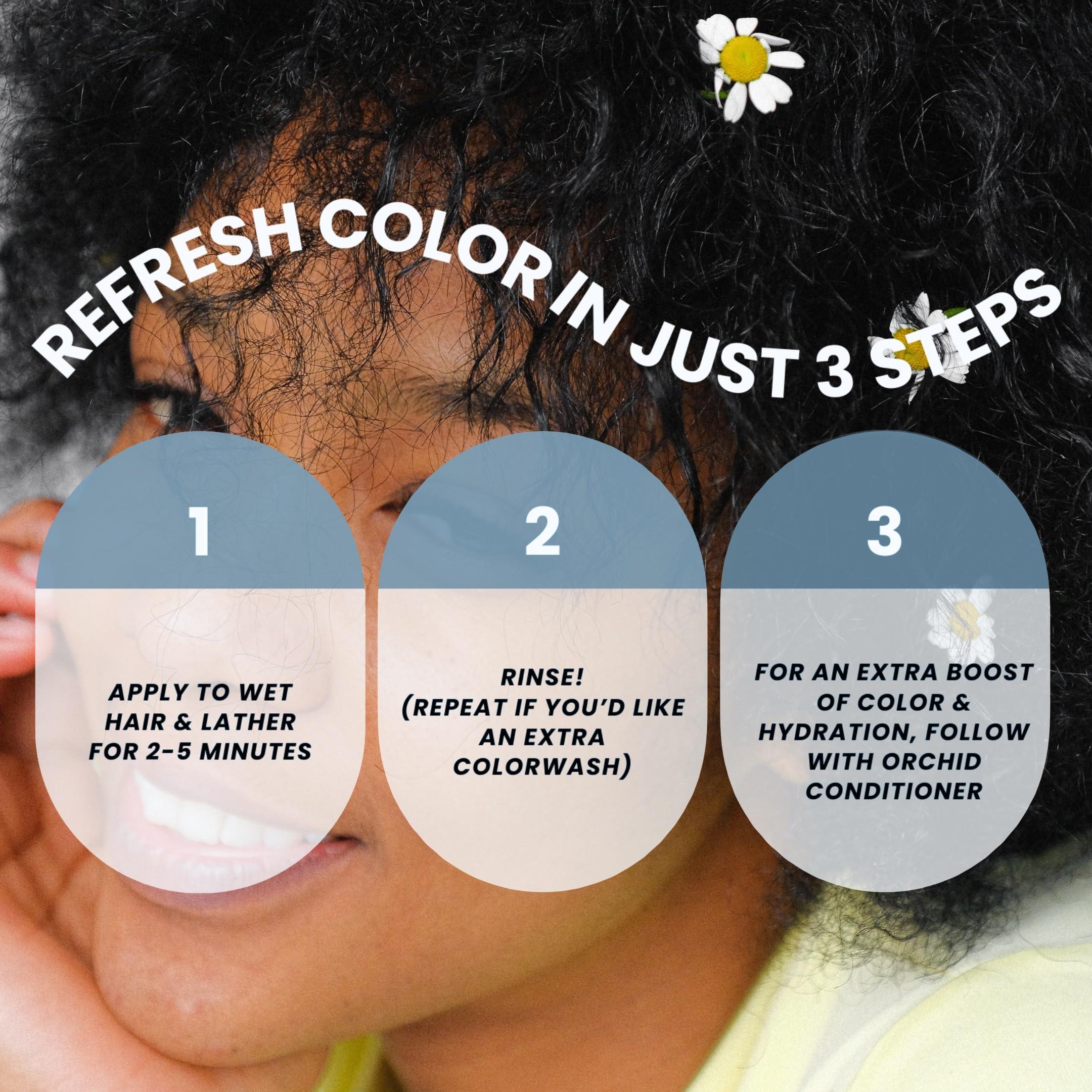 Pure Blends Hydrating Color Depositing Shampoo - Brightens & Tones Faded Semi Permanent Hair Dye, Prevents Fade, Extends Color Service (Orchid, 8.5 Fl Oz)