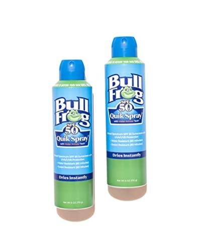 BullFrog Bullfrog Quik Spray Sunscreen SPF 50 | Oxybenzone & Octinoxate Free | Broad Spectrum Moisturizing UVA/UVB, 2 pack