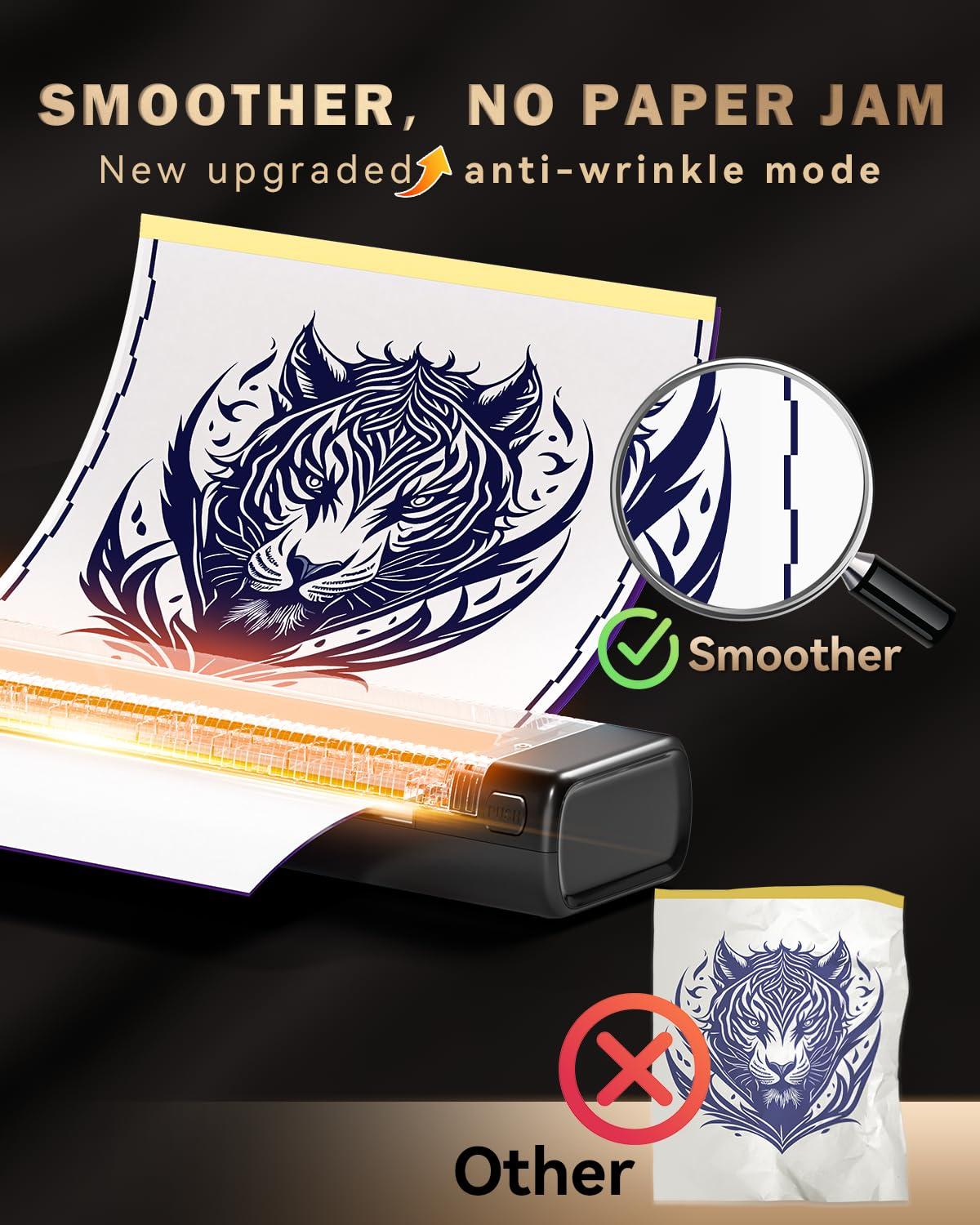 ItriAce ItriAce Tattoo Stencil Printer Bluetooth, Stencil Printer for Tattooing with 10pcs Paper, Thermal Tattoo Printer Machine for Tattoo Artist, Wireless Tattoo Transfer Printer Compatible with Phone PC