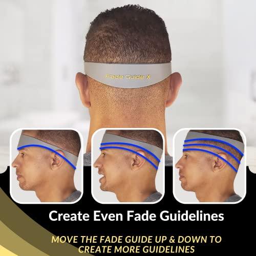Fade Guide Fade Guide X and Neckline Shaving Template | Curved Silicone Band | Great for Creating Fade Guidelines and for DIY Haircuts | Fade Guide for Hair Clippers