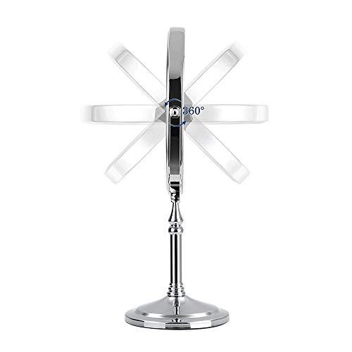 QQAMOGNNK QQAMOGNNK 8 Inch Double Sided Standing Makeup Mirrors, Magnification & Regular Professional 360 Rotating Brass Vanity Cosmetic Mirrors,Chrome,10X