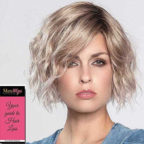 Ellen Wille & Maxwigs Dance Petite Avg Cap Wig Color Light Champagne Rooted - Ellen Wille Wigs 9" Length Beach Waves Bob Heat Friendly Synthetic Extended Lace Front Monofilament Part Womens Bundle MaxWigs Hairloss Booklet