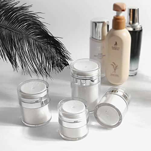 Mluchee Airless Pump Jar - 1.0 Oz Pump Moisturizer Container Drunk Elephant Container, Cream Jar Vacuum Empty Cream Subpackage Bottles, Moisturizer Pump Dispenser Refillable Travel Size Empty Container for