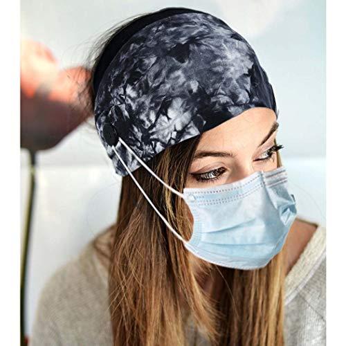 Bohend Bohend Boho Button Headband Wide Stretchy Daily Use Knotted Headwear Sport Athletic Yoga Gym Hair Accessories for Women and Girls(3pcs) (I)