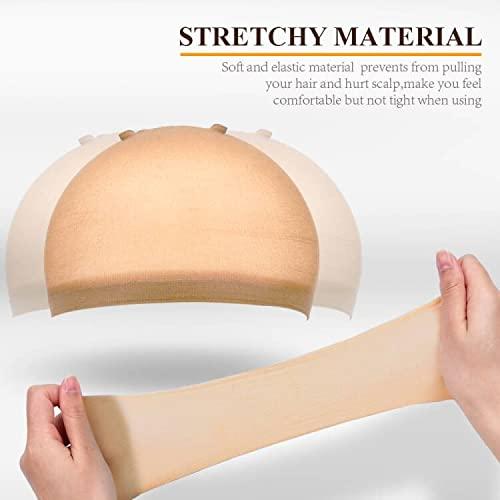 MORGLES MORGLES Wig Caps, 20pcs Stocking Stretchy Nylon Nude Wig Caps For Women Man-Light Brown