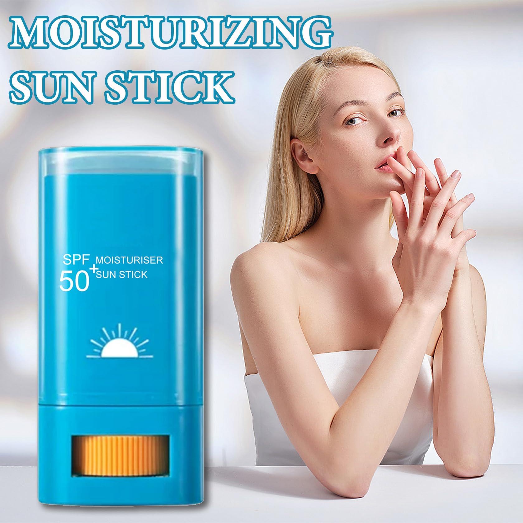 Fusang 2 PCS Face Sunscreen Stick,SPF 50+ Sunscreen Stick Face,Oil Control Lightweight Sunscreen Face Stick,Matte Stick Sunscreen for Face