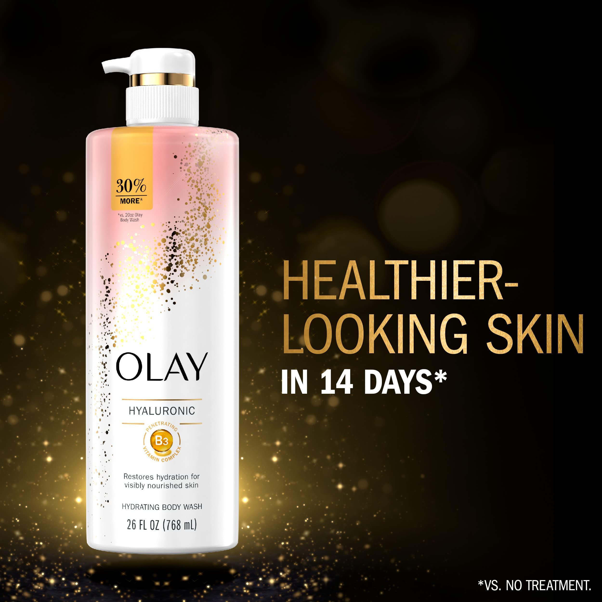Olay Olay Cleansing & Moisturizing Womens Body Wash 4ct with Vitamin B3 and Hyaluronic Acid 26 fl oz (Pack of 4)