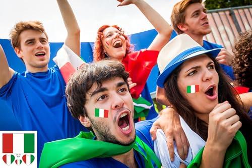 RuiKaLong Italian Flag Tattoos,10 Sheets Italy Flag Temporary Face Tattoos Stickers,40 Pcs Waterproof Sweat Sports National Flag Removable Fake Tattoos For Men Kids Women(Italy)