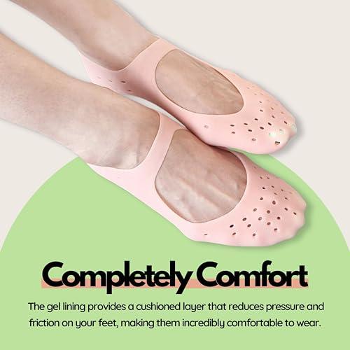 FOOTINSOLE.COM Moisturizing Gel Socks - Hydrating Spa Treatment for Soft, Smooth Feet, Ideal for Dry, Cracked Heels and Rough Skin (Small, 2 Pairs)