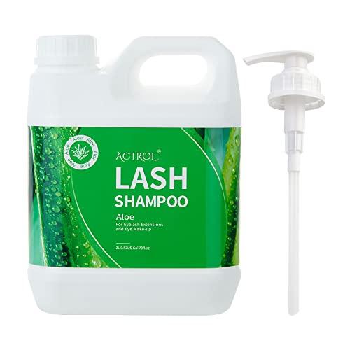 ACTROL Eyelash Extension Cleanser Aloe 2L Natural Lash Extension Shampoo Professional Eyelid Foaming Cleanser Paraben & Sulfate Free Non-lrritating with Salon and Home Care